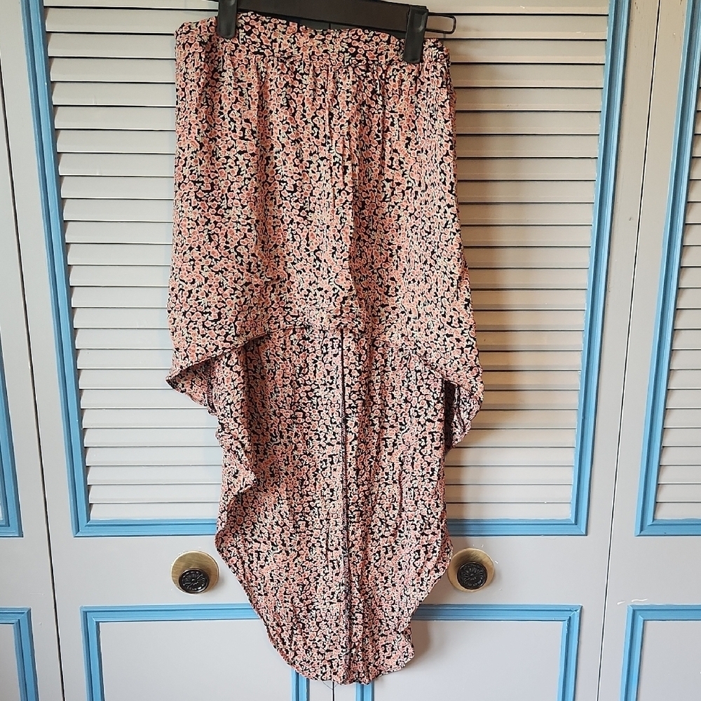 John Galt California Floral High-Low Skirt